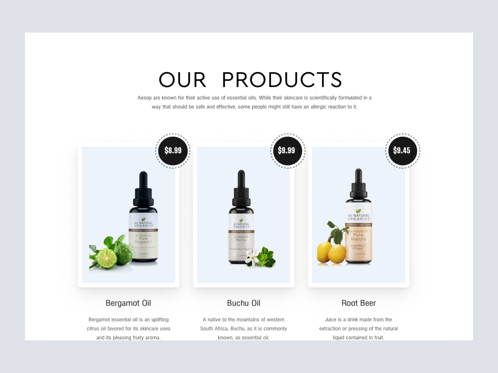 AUNatural Organics - Beauty and Cosmetics Store for Adobe XD - screen 4