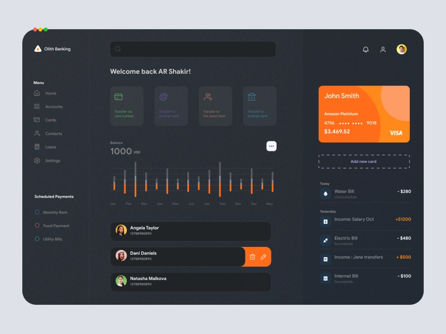 Banki - Banking Dashboard Dark UI