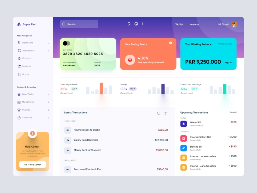 Download Banking Dashboard UI Concept for Adobe XD