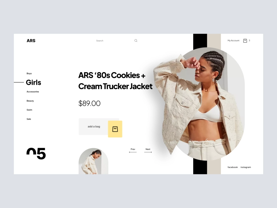 Download ARS - Fashion Wear Website Design Hero for Adobe XD