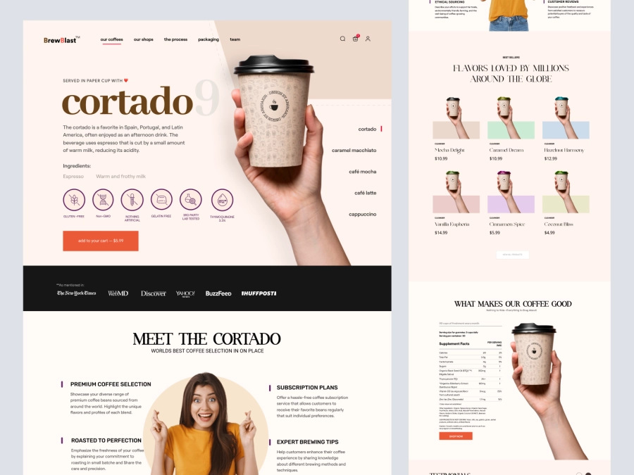 BrewBlast - Coffee Shop Landing Page