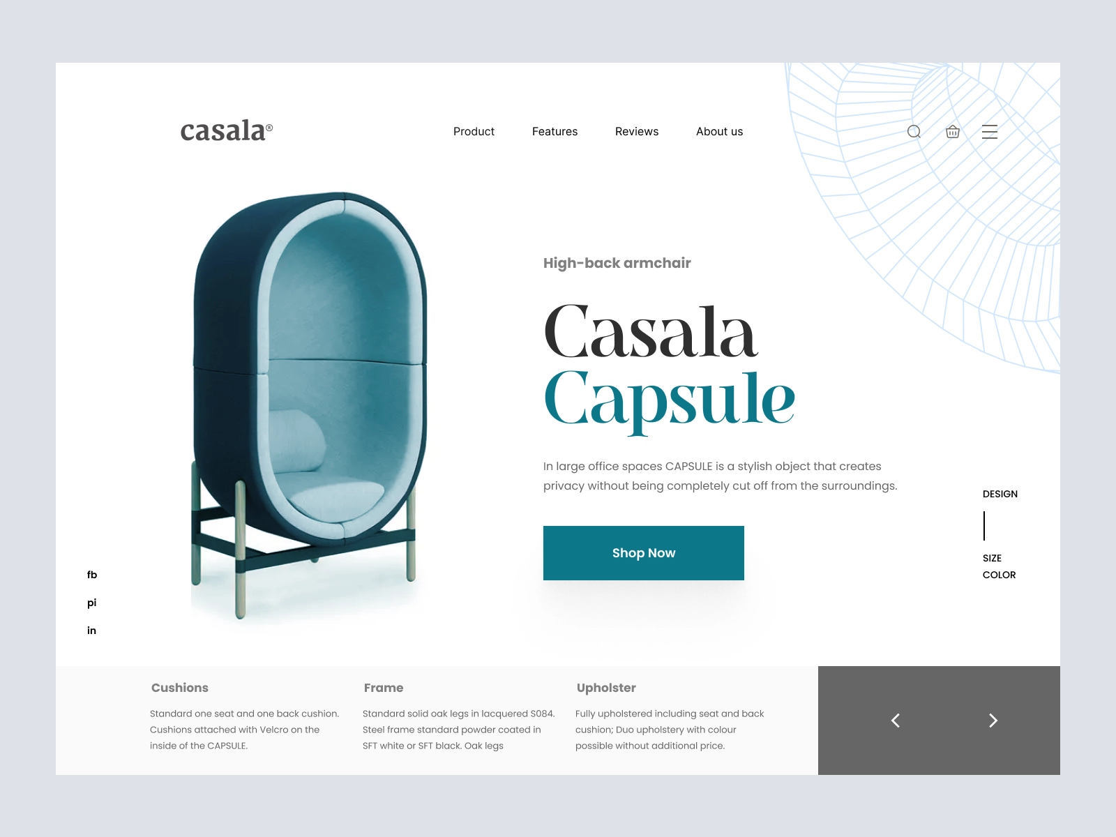Casala - Furniture Store Design for Adobe XD - screen 1