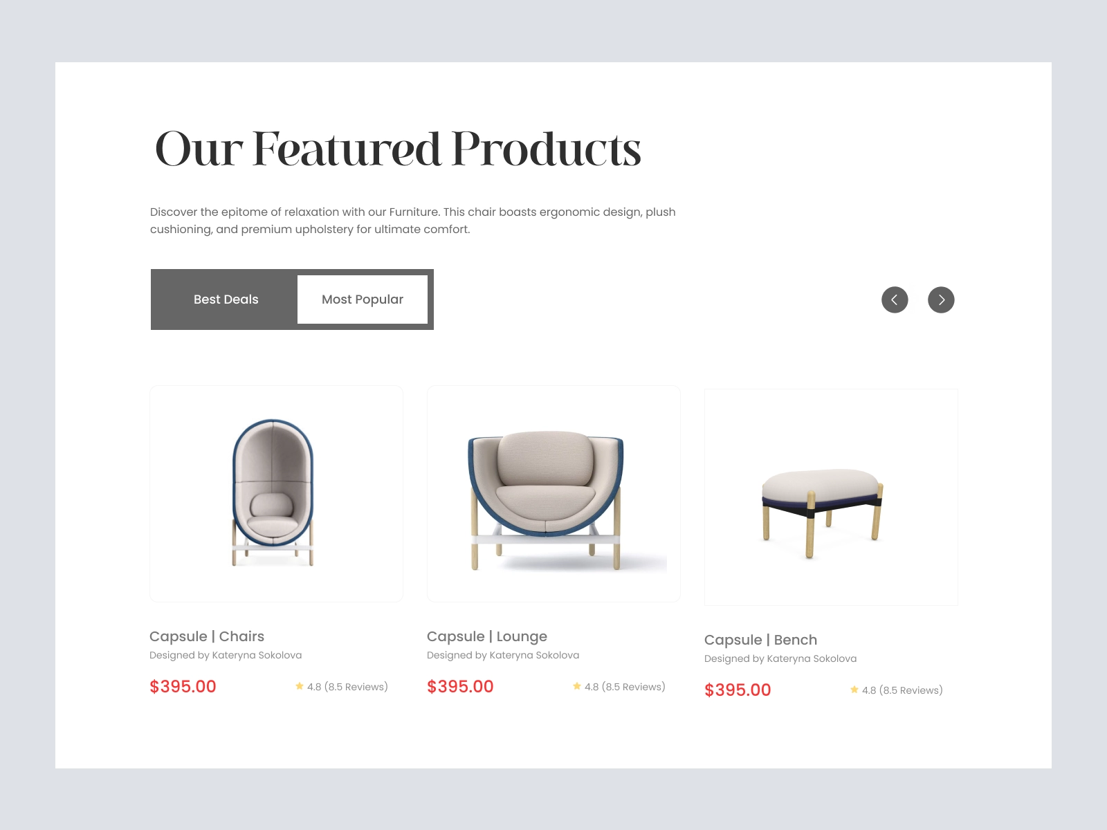 Casala - Furniture Store Design for Adobe XD - screen 4