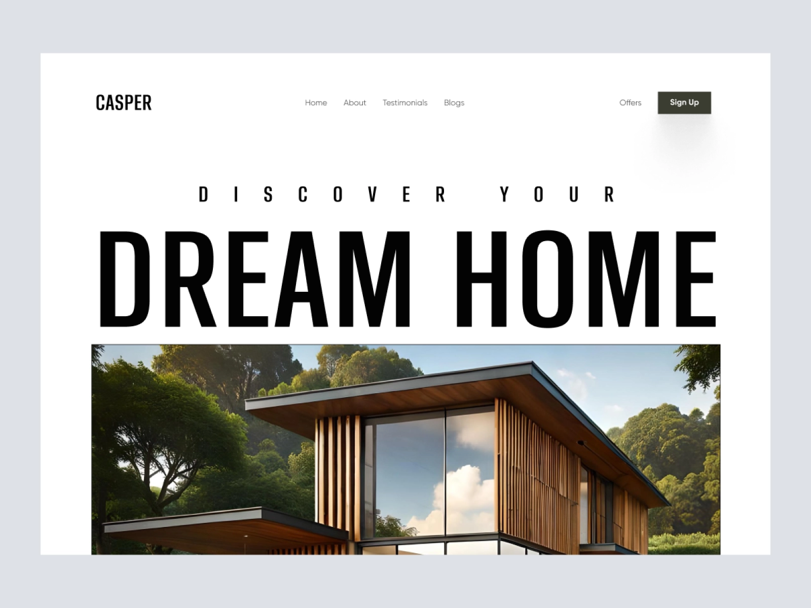 Casper - Property Finder Website (Real Estate Website) for Adobe XD - screen 1