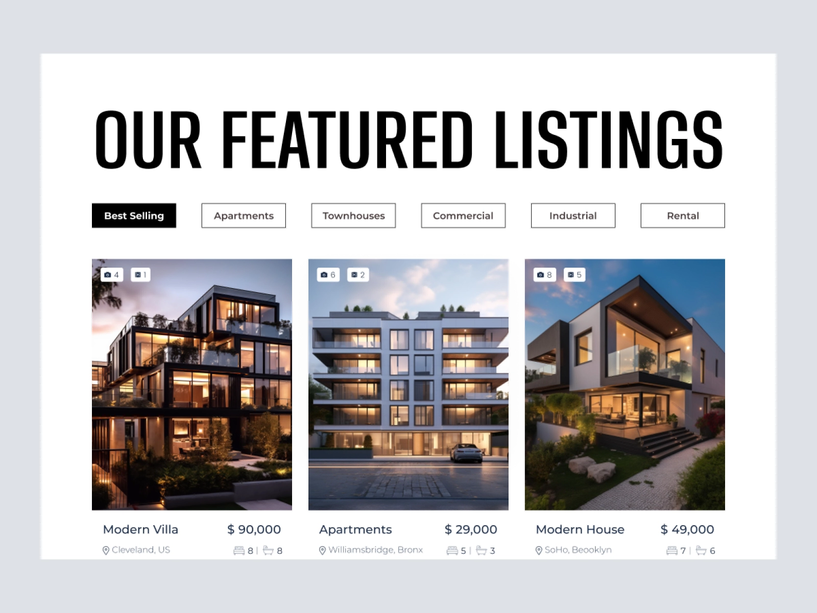 Casper - Property Finder Website (Real Estate Website) for Adobe XD - screen 3