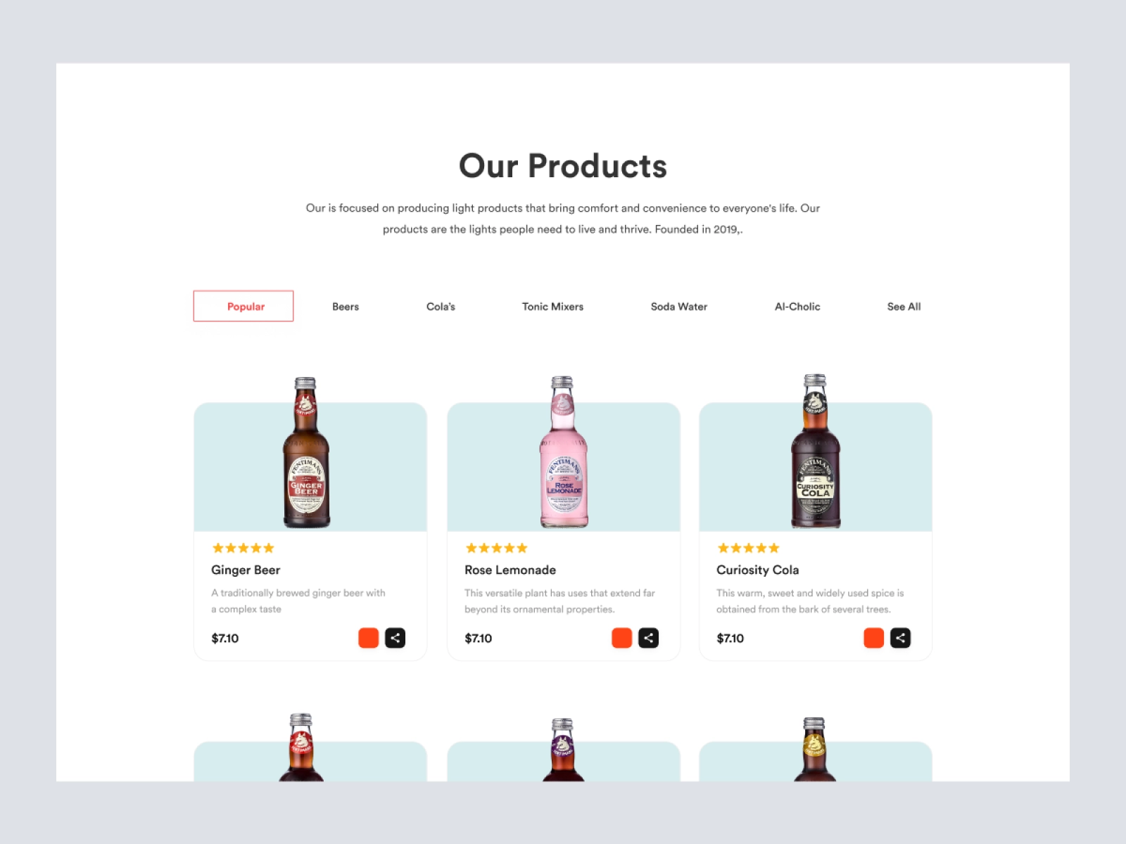 Cola - Store Design for Cold Drinks for Adobe XD - screen 3