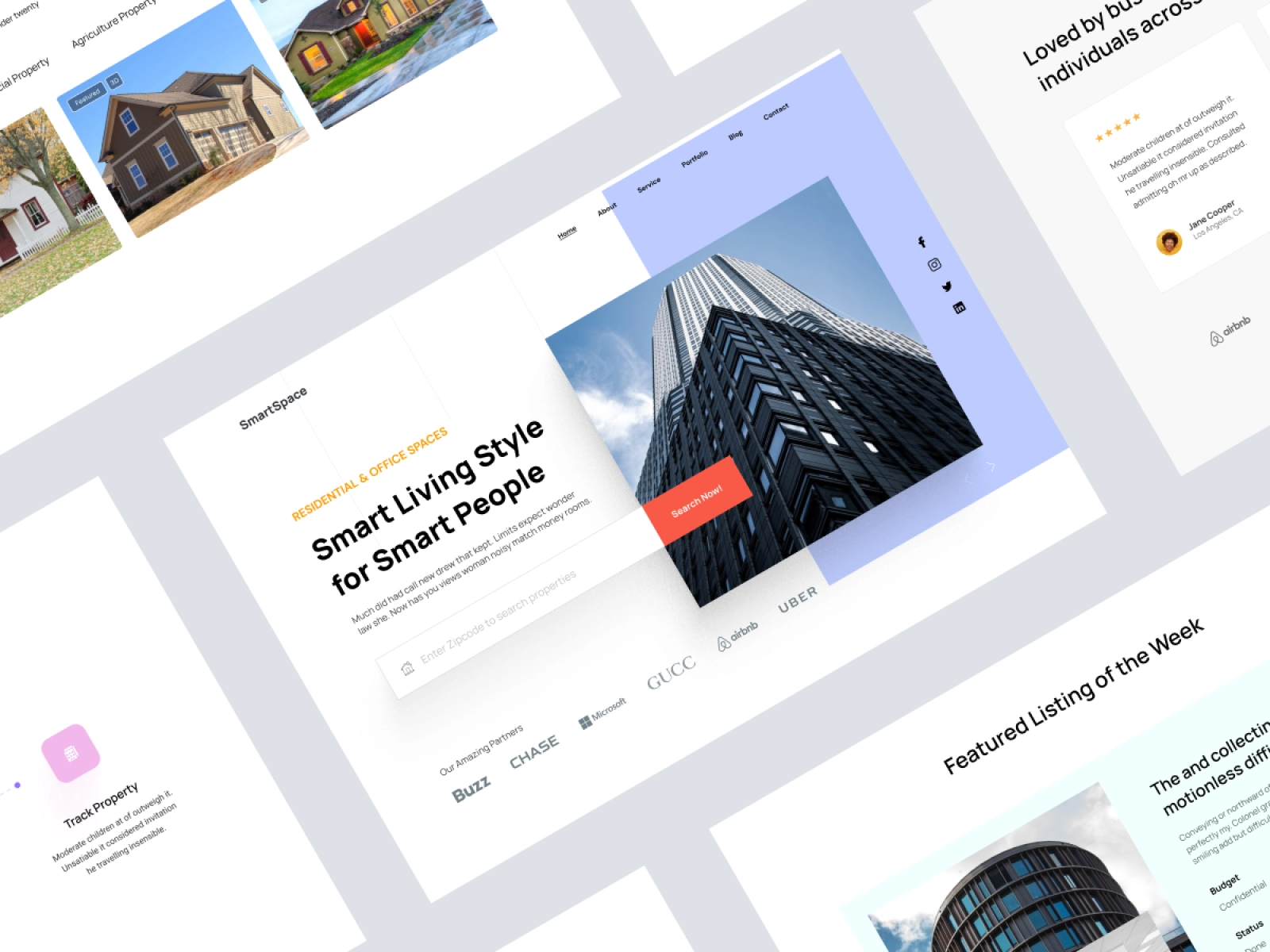 Construction Company / Real Estate Agency Website for Adobe XD - screen 1