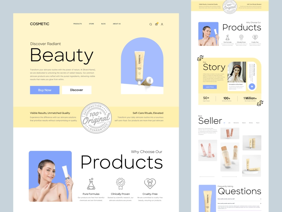 Download Cosmetic - Shopify Store for Cosmetics and Beauty Company for Adobe XD