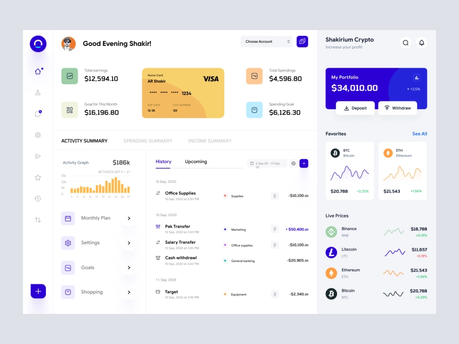 Download Crypto Dashboard UI for Adobe XD