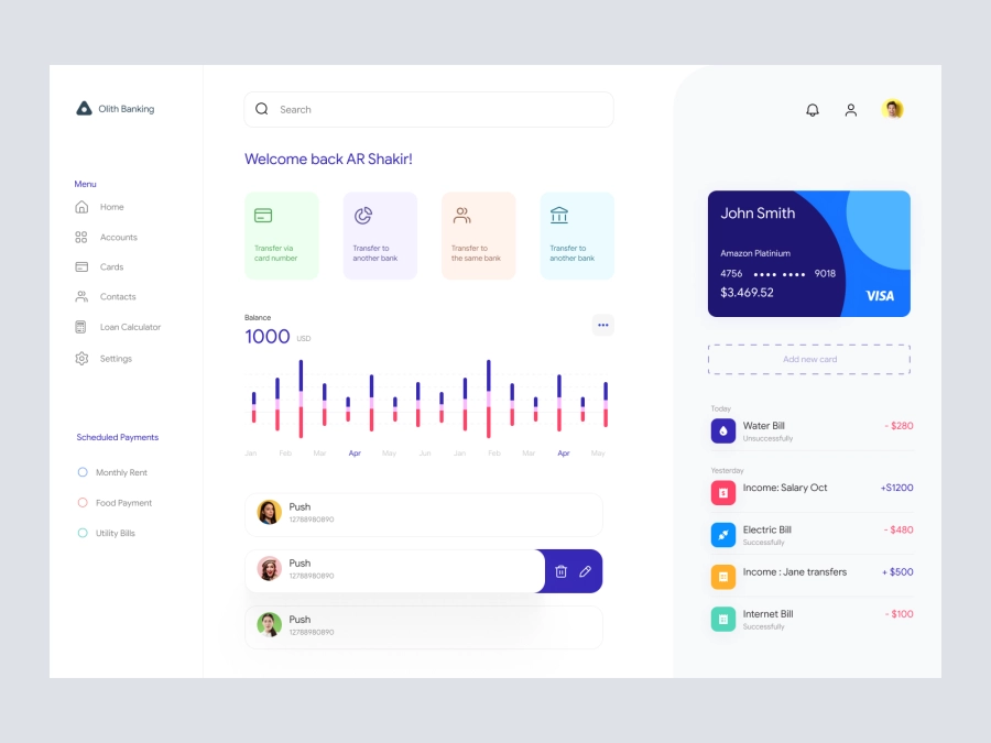 Download D - Banking Dashboard UI for Adobe XD