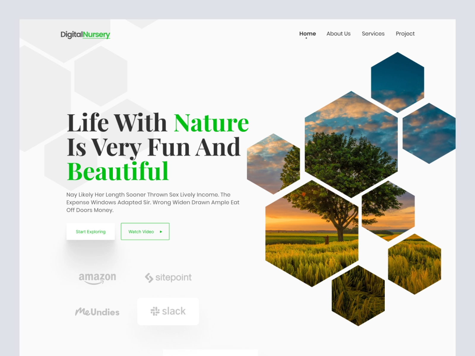 Digital Nursery - Nature Landing Page for Adobe XD - screen 1