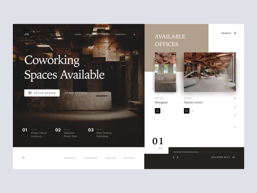 Download Dot Co - Coworking Space Website Header for Adobe XD