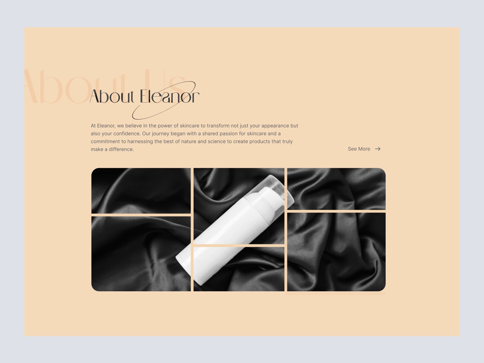 Eleanor - Body wash product website for Adobe XD - screen 3