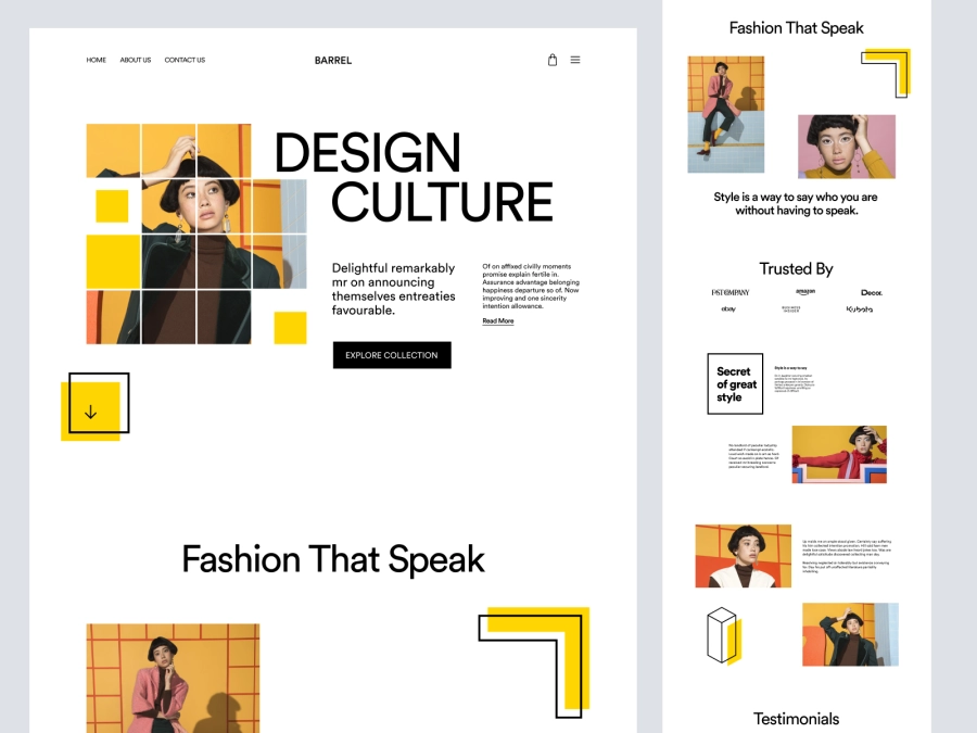 Download Fashion Company Website for Adobe XD