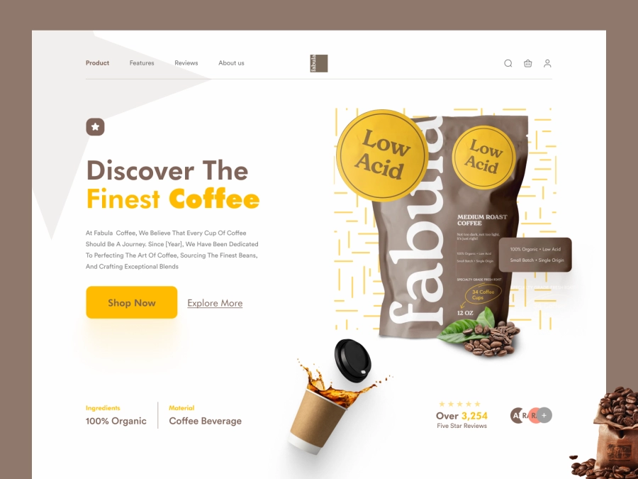 Febula - Organic Tea and Coffee Store for Adobe XD - screen 1