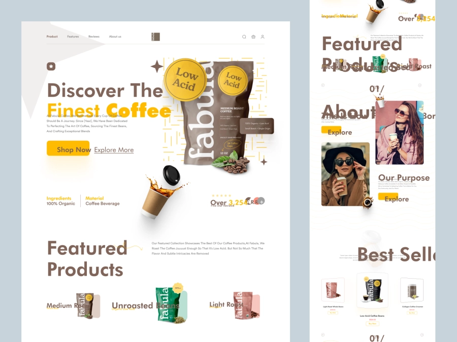 Download Febula - Organic Tea and Coffee Store for Adobe XD