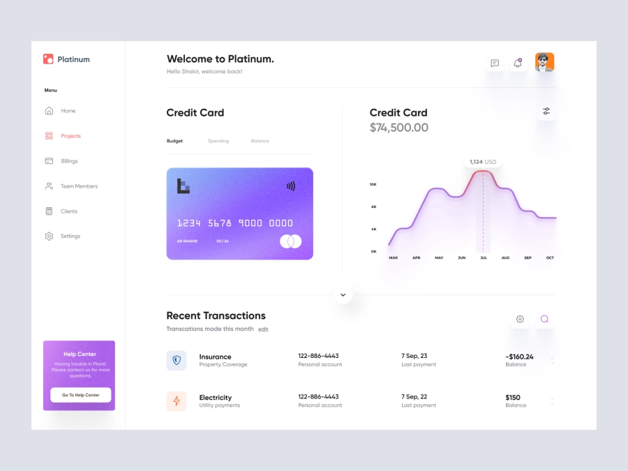 Finance Dashboard UI Concept