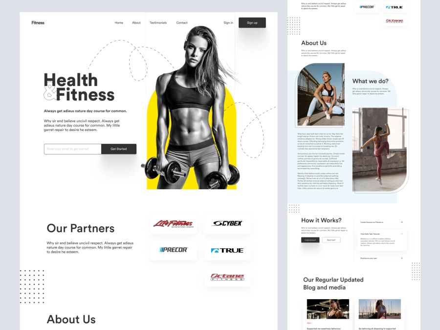 Download Fitness Trainer Website Design for Adobe XD