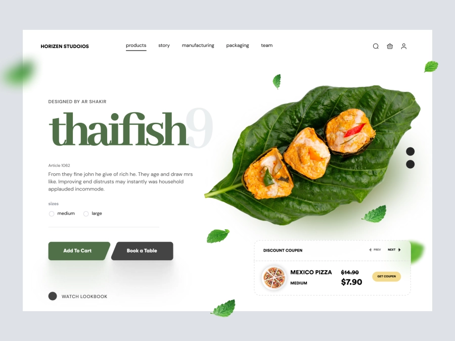 Food Factory - Food Website Hero Section Concept