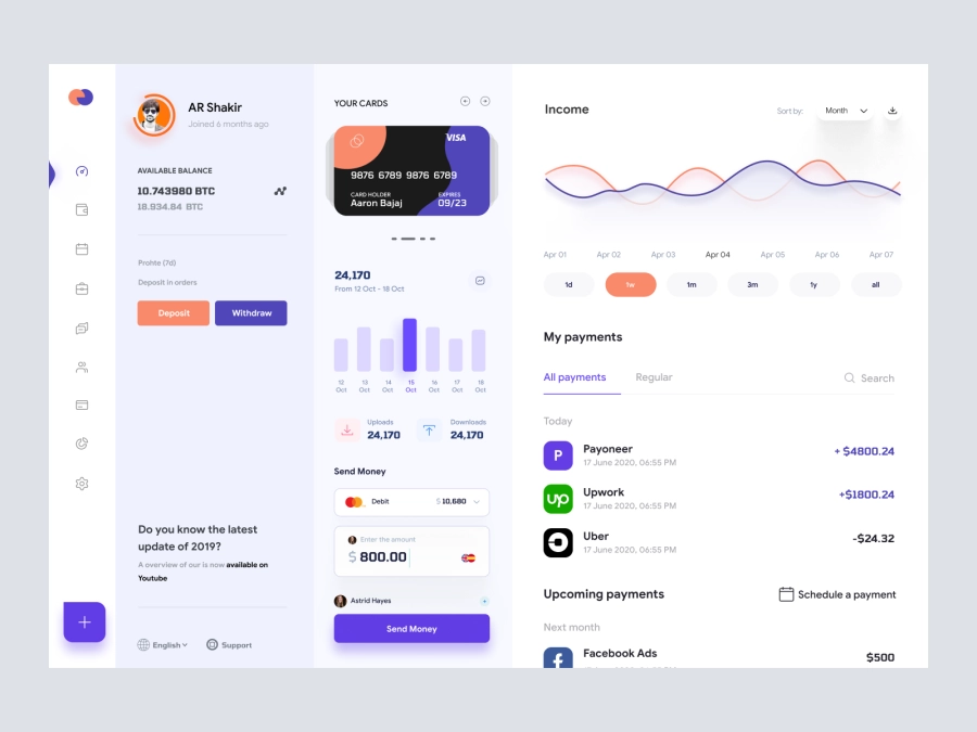 Download Freelancer Personal Investment Dashboard UI for Adobe XD