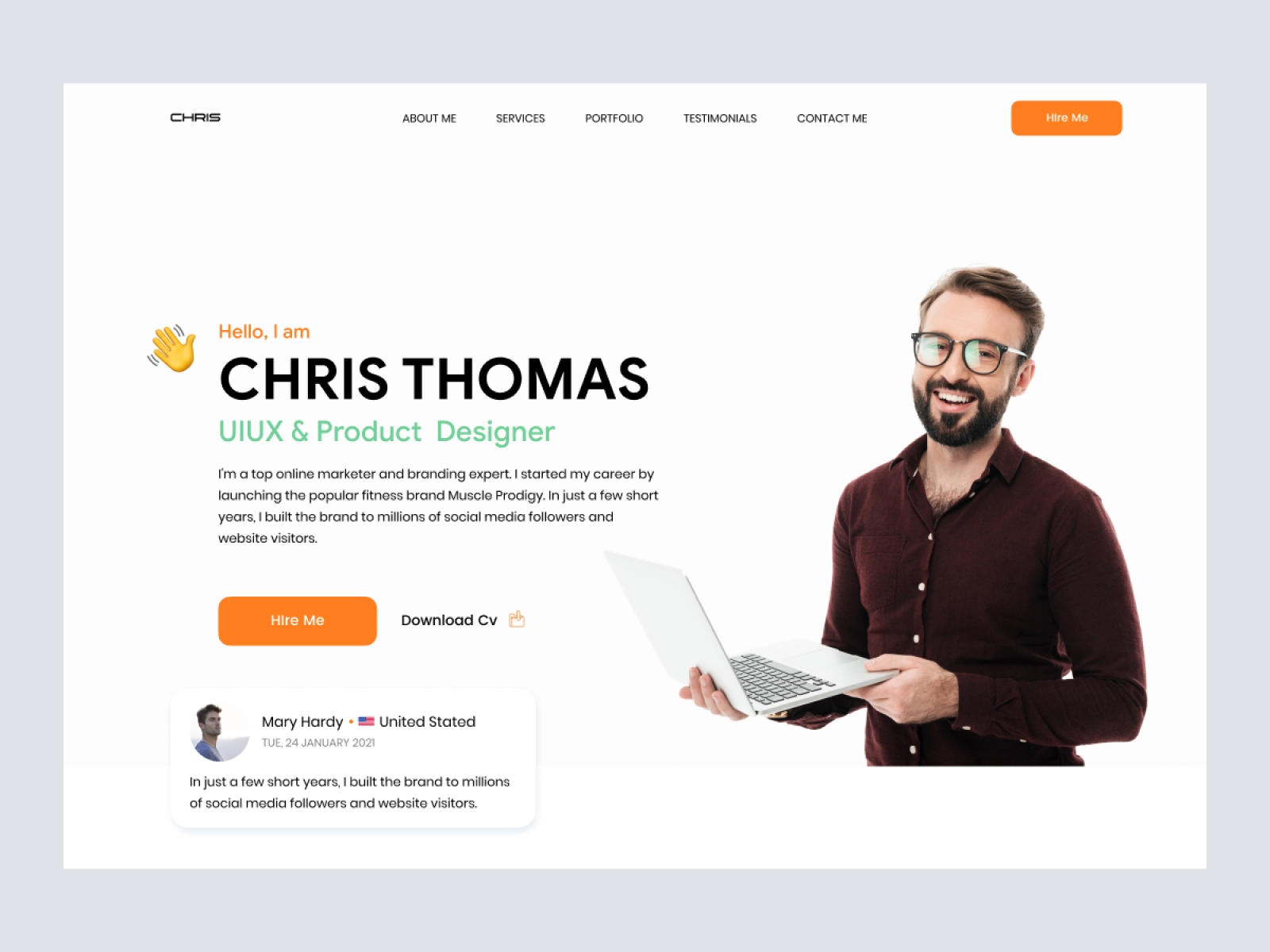 Freelancer/Agency Portfolio Website for Adobe XD - screen 2