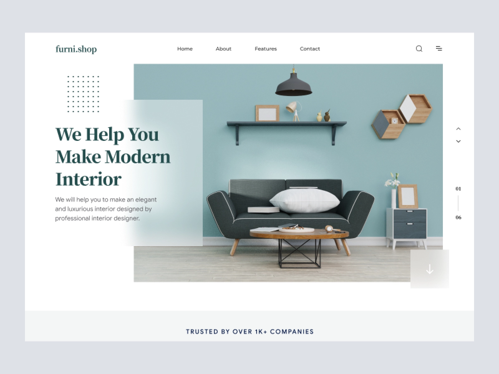 Furni.Shop - Furniture Company Landing Page for Adobe XD - screen 1