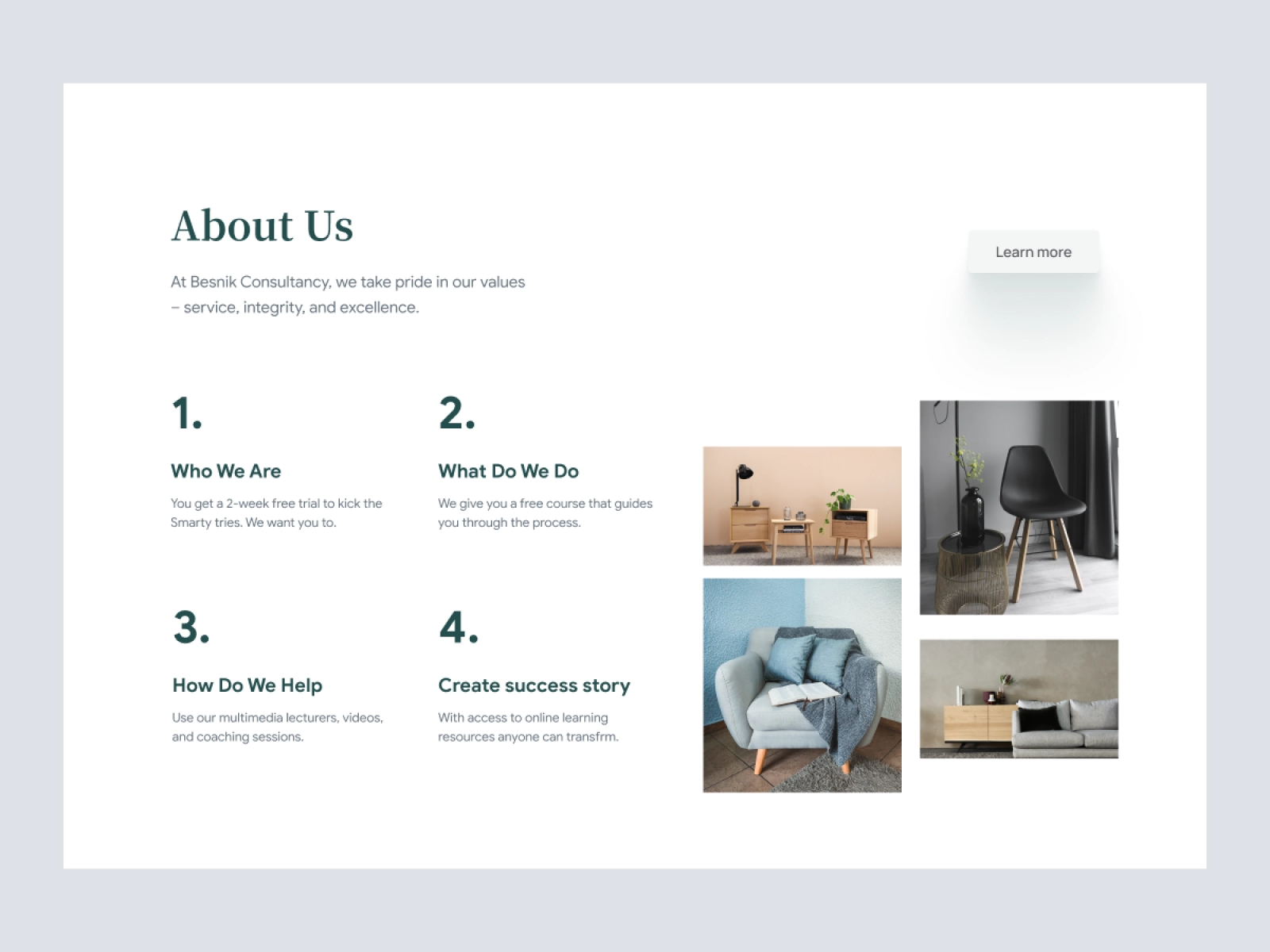Furni.Shop - Furniture Company Landing Page for Adobe XD - screen 3
