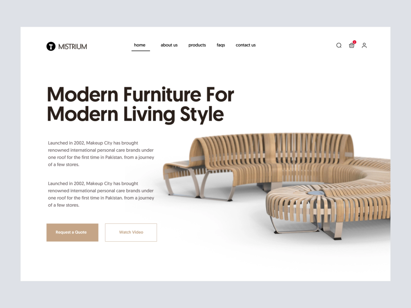 Furniture Landing Page - Ecommerce Website Template for Adobe XD - screen 1