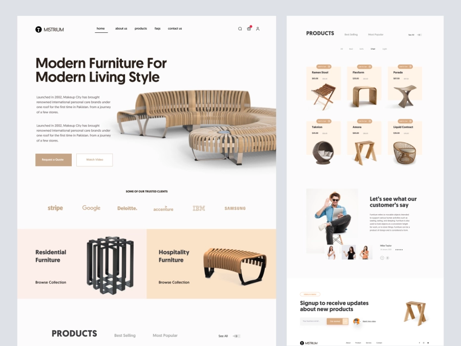 Download Furniture Landing Page - Ecommerce Website Template for Adobe XD