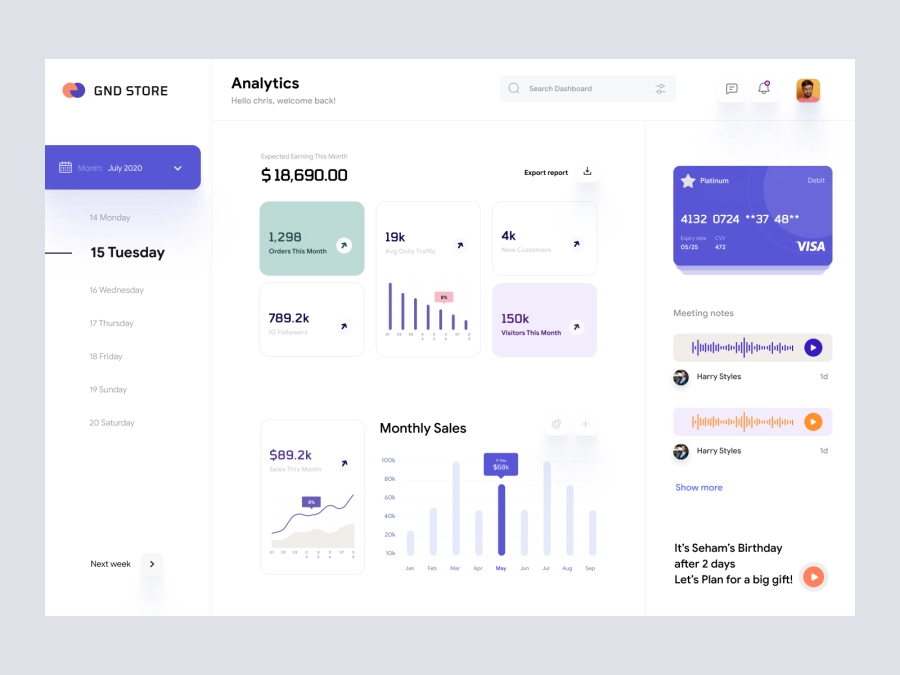 Download GND Store - Ecommerece Dashboard UI Concept for Adobe XD