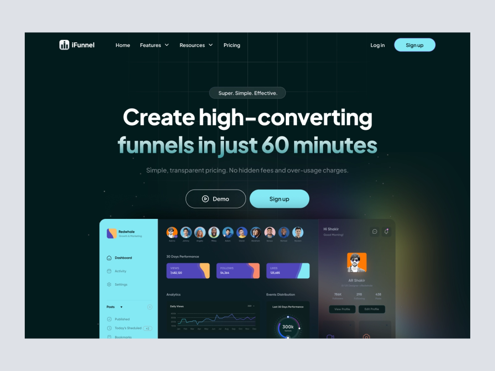 iFunnel - SaaS Landing Page Design for Adobe XD - screen 1