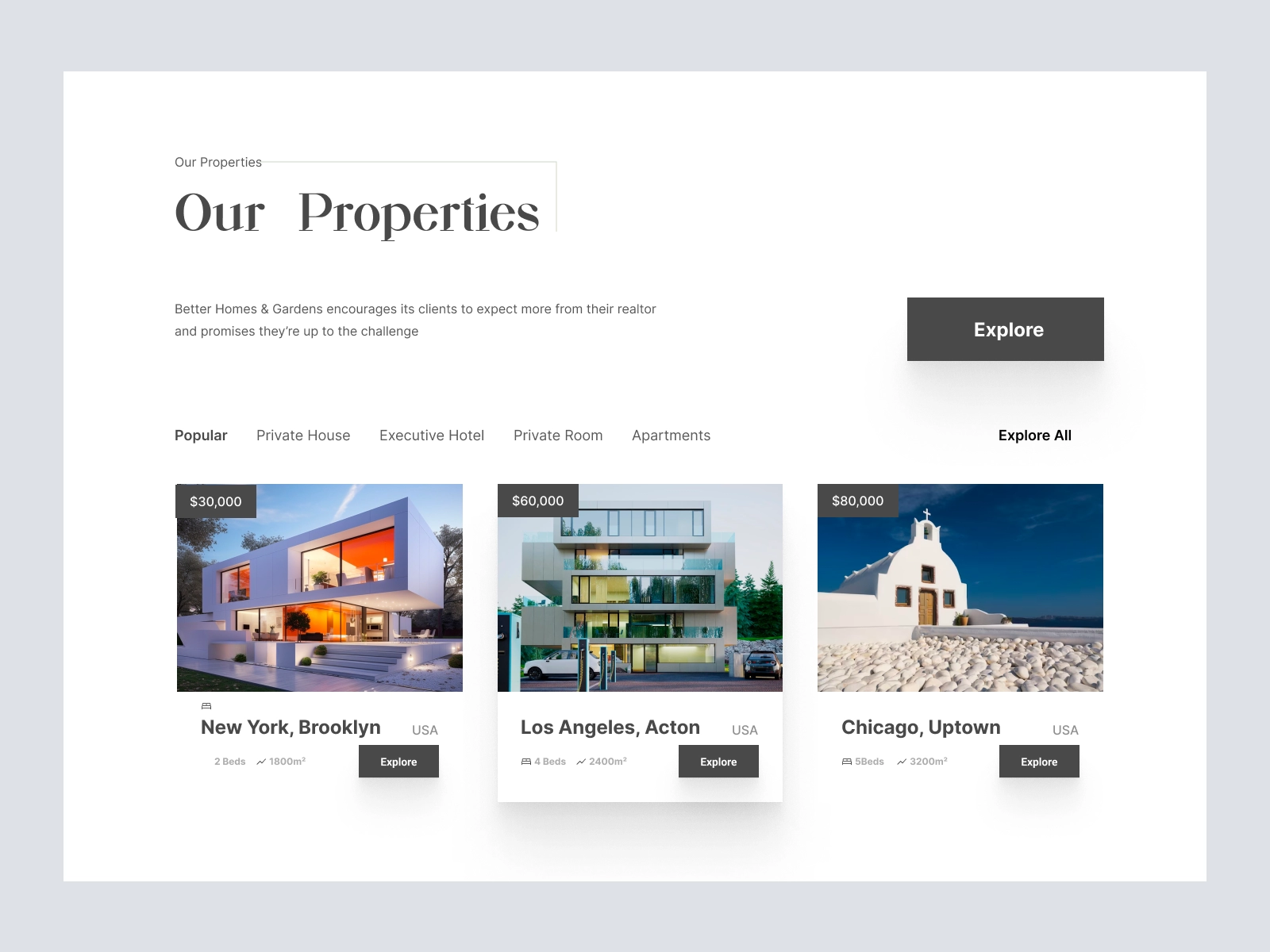 Investa - Real Estate Website Homepage for Adobe XD - screen 3