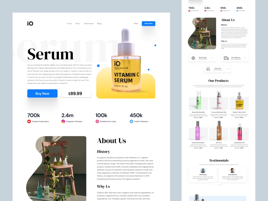 Download IQ - Shopify Cosmetics and Beauty Store for Adobe XD