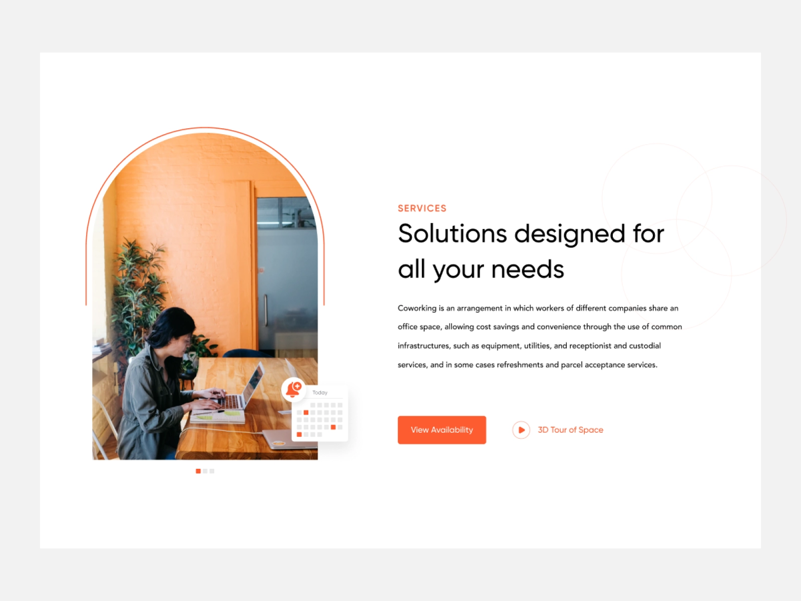 Landing Page Coworking Space - Full Page for Adobe XD - screen 2