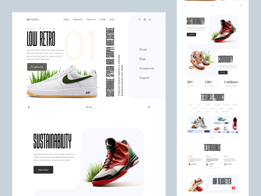 Download Low Retro - Shopify Website Design for Shoes Company for Adobe XD