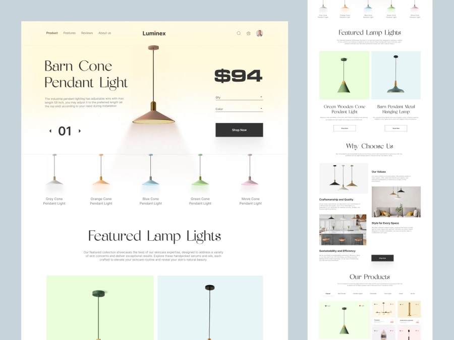 Download Luminex - Home Decore and Lamps for Adobe XD