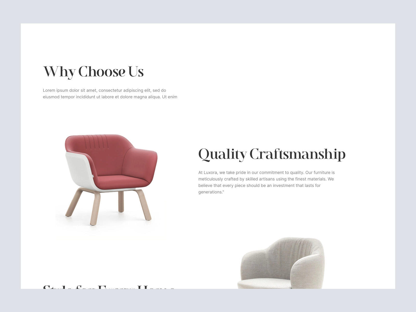Luxora - Modern Furniture Store for Adobe XD - screen 3