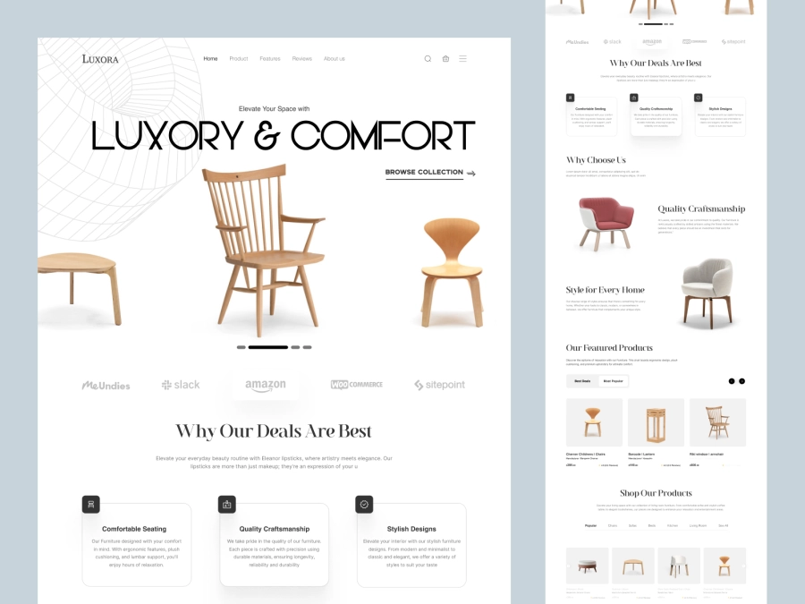 Download Luxora - Modern Furniture Store for Adobe XD