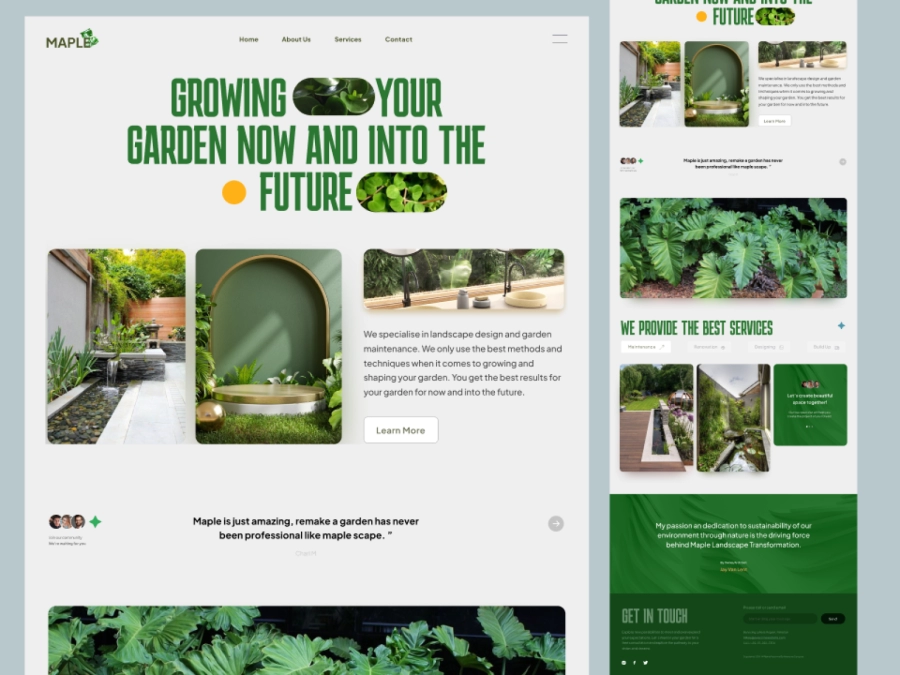 Download Maple - Garden Remake Company Website for Adobe XD
