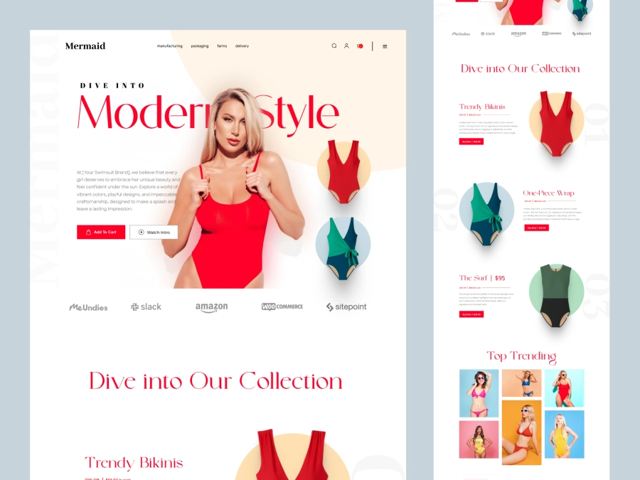 Download Mermaind - Swimwear Shopify Store for Adobe XD