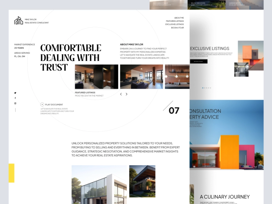 Download Mike Taylor - The Real Estate Consultant Minimal Website Design for Adobe XD