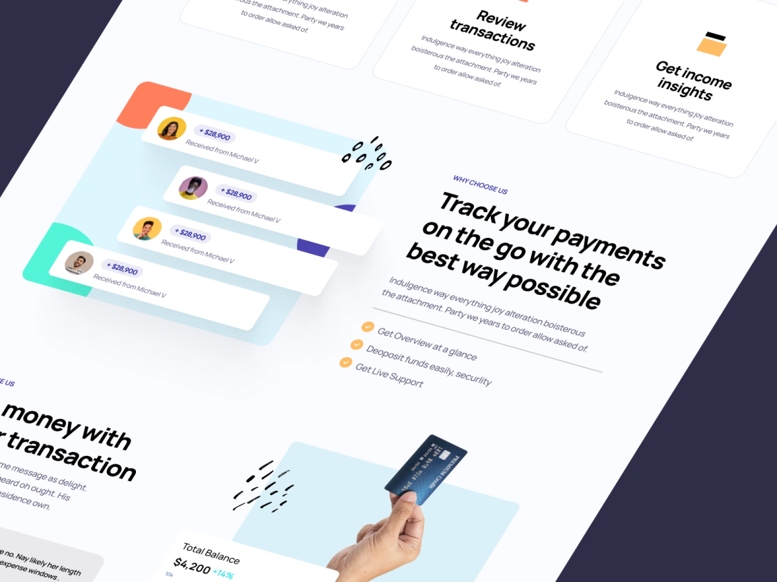 MoneyMinder - Payment Manager Finance App landing Page for Adobe XD - screen 4