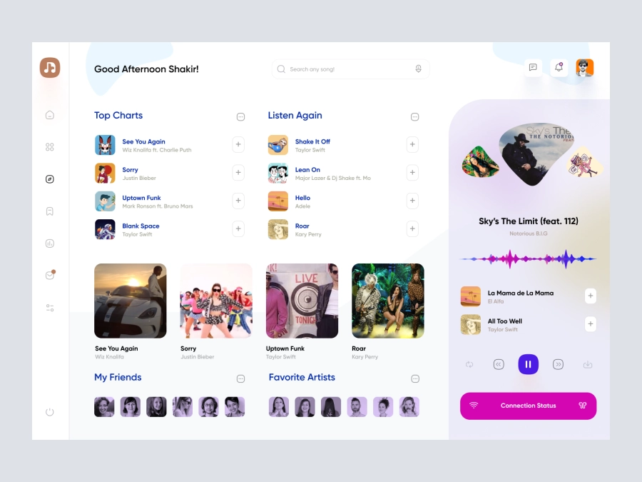 Download Music Dashboard UI for Adobe XD