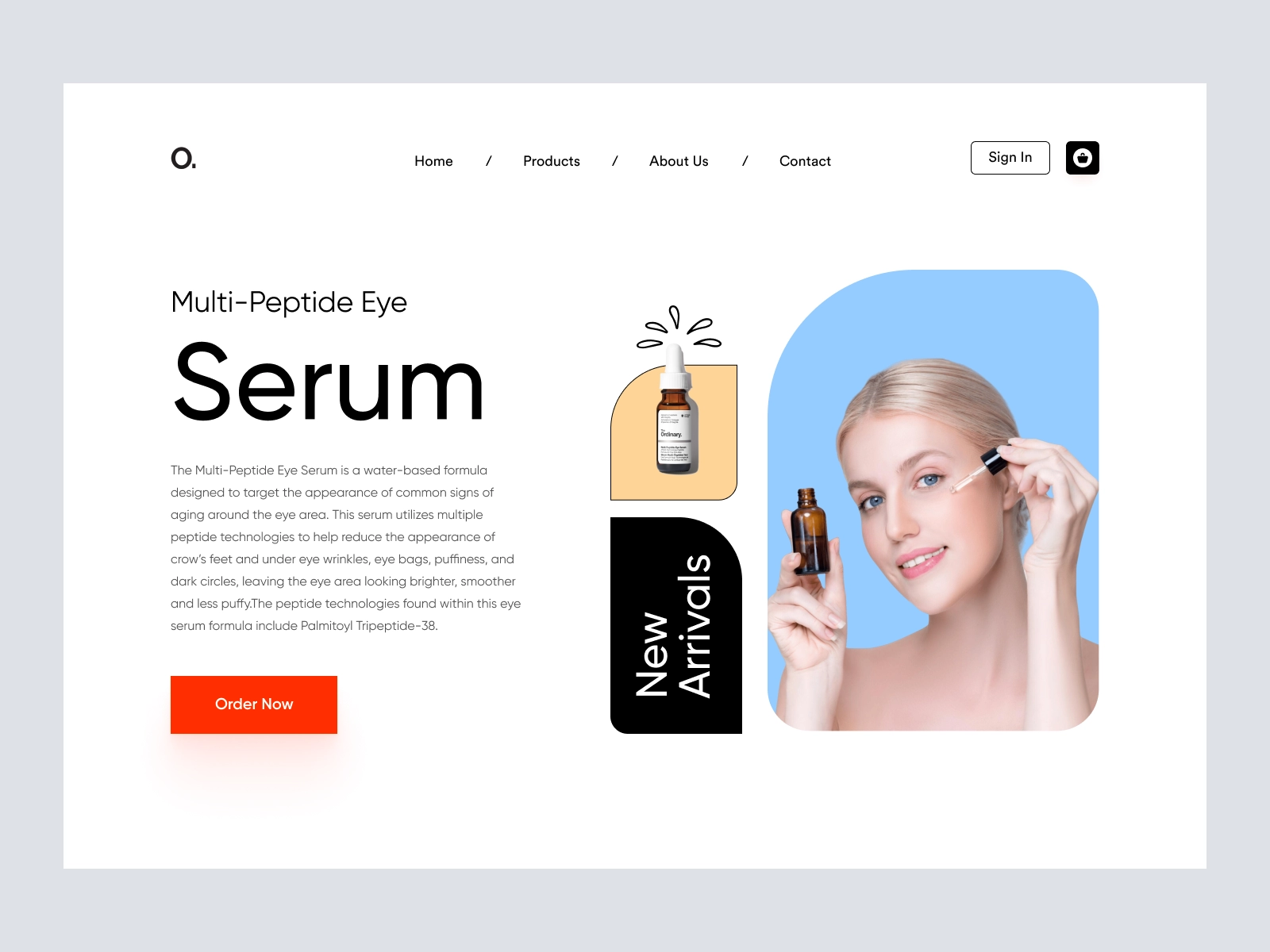 O. - Shopify Website Design for Beauty and Cosmetics Sotre for Adobe XD - screen 1