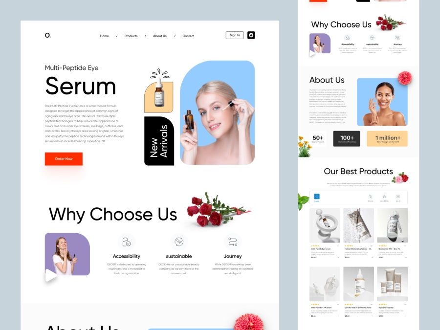Download O. - Shopify Website Design for Beauty and Cosmetics Sotre for Adobe XD