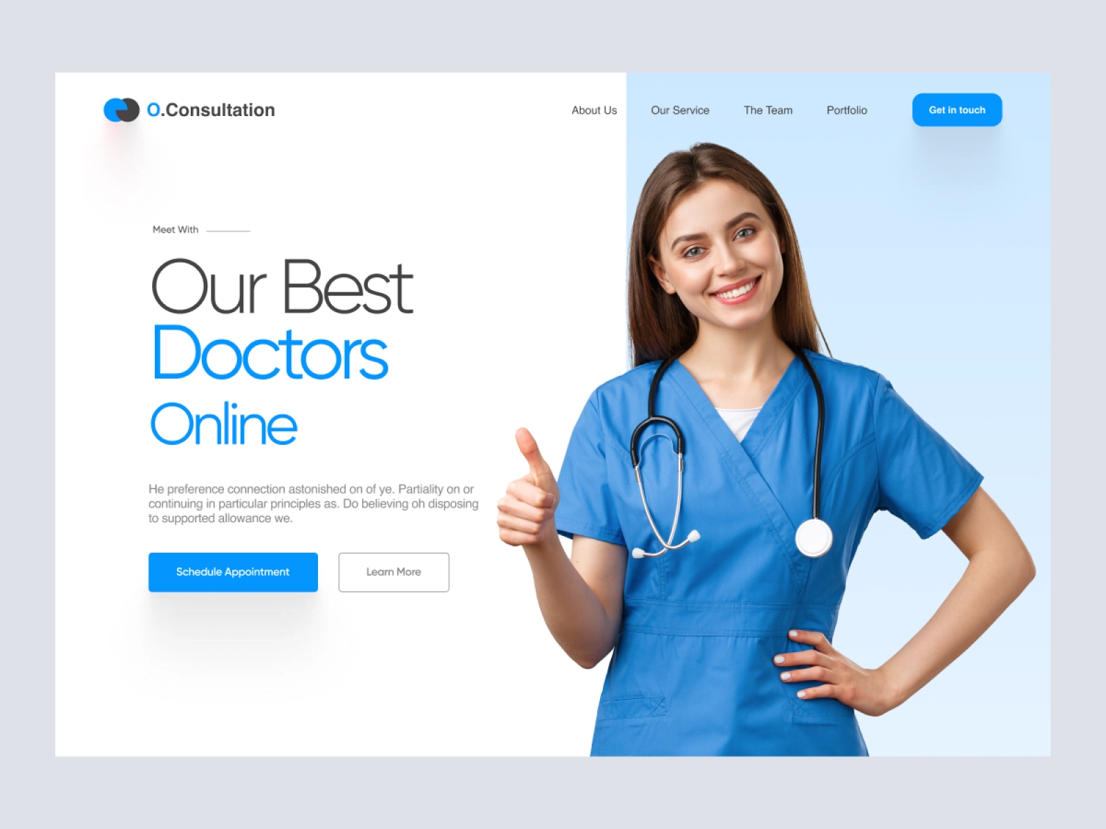 O.Consulation - Doctor Website Design for Adobe XD - screen 1
