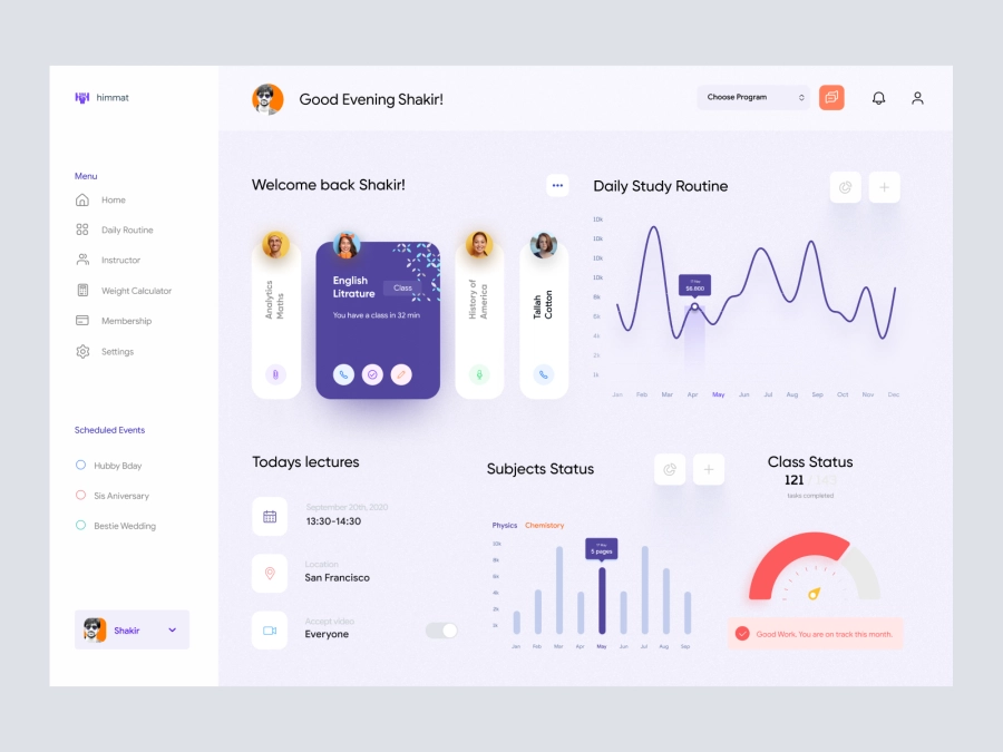 Download Online Class Dashboard UI for Adobe XD