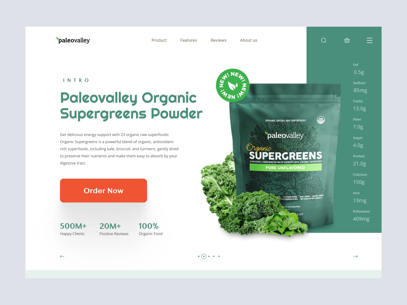 PaleoValley - Organic Food for Adobe XD - screen 1