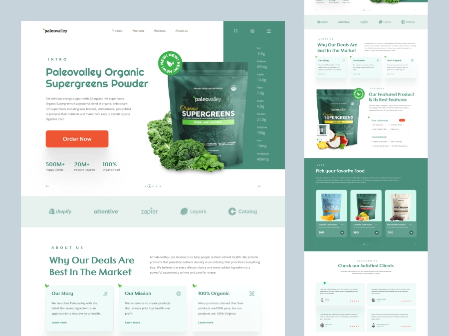 Download PaleoValley - Organic Food for Adobe XD