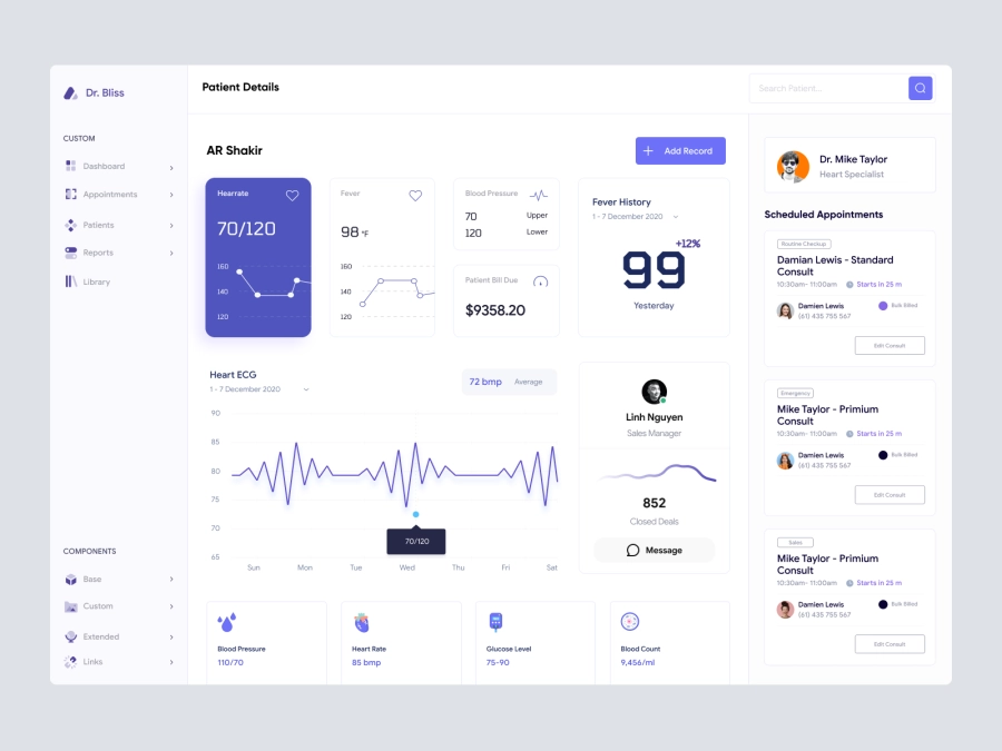 Download Patient Management Dashboard UI for Adobe XD